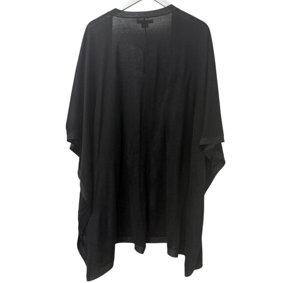 LAUREN Ralph Lauren Black Shawl Light Knit Metallic Border Evening Wrap - Picture 5 of 9